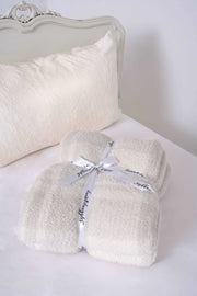 plaid sea salt baby's breath extended throw luxury blanket