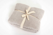 solid rib greige throw blanket