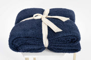 luxury throw blanket in navy blue