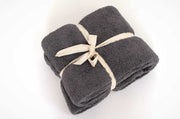 solid ribbed smokey grey throw blanket