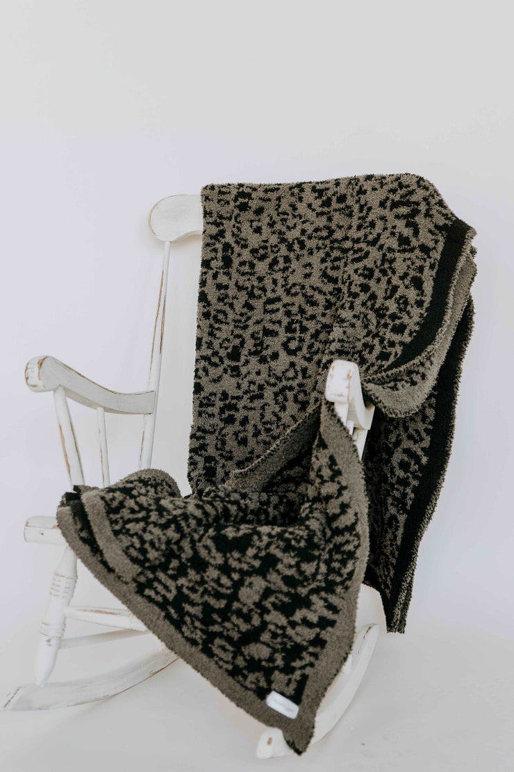 Black & Grey Leopard Extended Throw - Sunset Snuggles